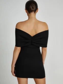 Robes moulantes dos nu replié robes de soirée mini en noir