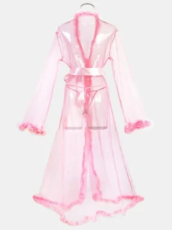Robes Tulle Plumes Lingerie transparente