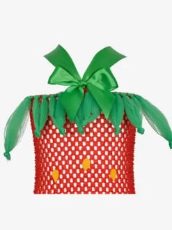 Robe Tunique Enfants Cadeaux Noël Robe De Soirée De Vacances De Noël En Fibre De Polyester Rouge Fraise