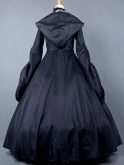 Robe Victorienne médiévale Opéra Déguisement Sorcière Rouge Manche Longue Robe Costume Halloween Bourgogne