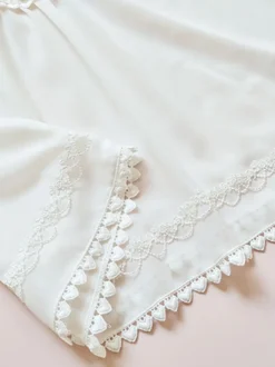 ROCOCO Style Blouses Lolita Volants Plissés Chemisier Manches Longues Haut Lolita Chemise Lolita Blanche