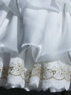 ROCOCO Style Lolita Jupons Polyester Ruffles Gothique Lolita Jupon Femme Dentelle Blanche Lolita Jupe
