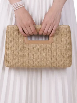 Sac à bandoulière avec chaîne amovible Sac à main en paille pour femme 2026