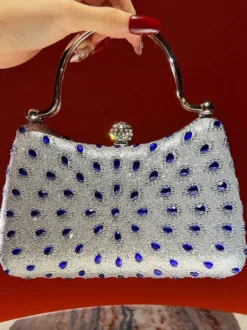 Sac bandoulière de mariée orné de tournesols découpés et de strass étui rigide pochette de soirée avec chaîne amovible
