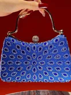 Sac bandoulière de mariée orné de tournesols découpés et de strass étui rigide pochette de soirée avec chaîne amovible