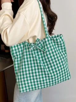 Sac à bandoulière léger à carreaux pour les vacances d'été idéal pour le shopping au quotidien.