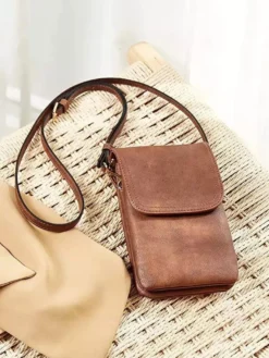 Sac à bandoulière réglable en similicuir pour téléphone portable pour femme 2026