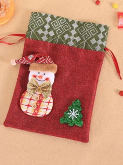 Sac cadeau de Noël vert chasseur Fibre de polyester Accessoires de vacances de Noël