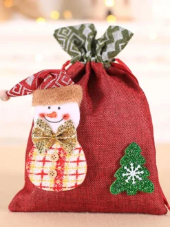 Sac cadeau de Noël vert chasseur Fibre de polyester Accessoires de vacances de Noël