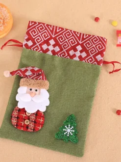 Sac cadeau de Noël vert chasseur Fibre de polyester Accessoires de vacances de Noël