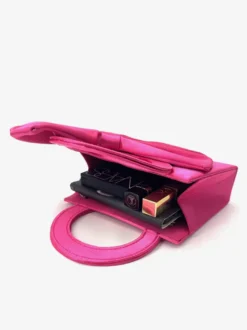 Sac de soirée miniature en satin avec anse anneau et nœud bandoulière amovible et chaîne détachable pochette pour mariage ou soirée.