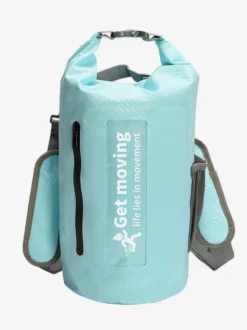 Sac à dos étanche multicolore à fermeture enroulable avec poche avant zippée