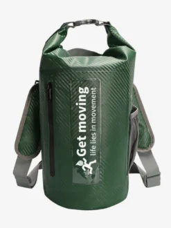 Sac à dos étanche multicolore à fermeture enroulable avec poche avant zippée