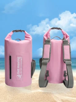 Sac à dos étanche multicolore à fermeture enroulable avec poche avant zippée