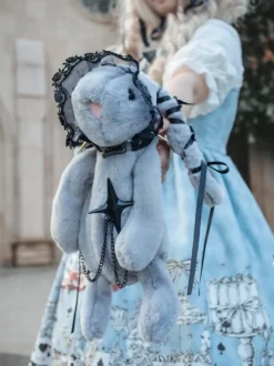Sac gothique Lolita avec nœuds en Spandex blanc sac à bandoulière en dentelle et fibre de Polyester accessoires Lolita