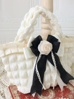 Sac Lolita Style Rococo Beige Polyester Rose Motif Arc Polyester Sac à Main Accessoires Lolita