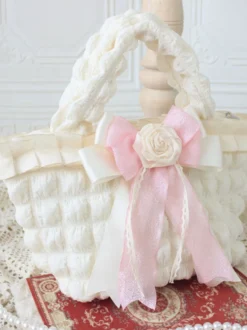 Sac Lolita Style Rococo Beige Polyester Rose Motif Arc Polyester Sac à Main Accessoires Lolita