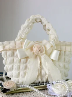 Sac Lolita Style Rococo Beige Polyester Rose Motif Arc Polyester Sac à Main Accessoires Lolita