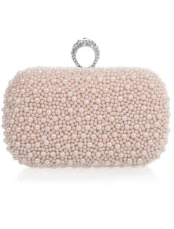 Sac à main de mariage rose clair sac à main perles paillettes en alliage