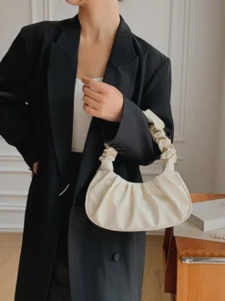 Sac à main en similicuir avec sac nuage plissé pour femme 2026
