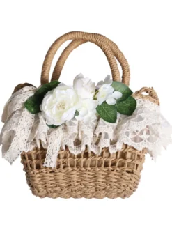 Sac à main Lolita marron café Polyester dentelle fleurs accessoire accessoires Lolita