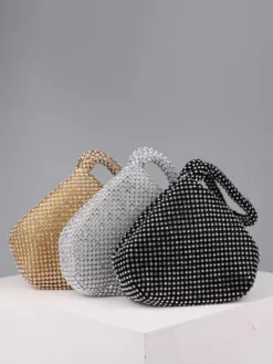 Sac à main mariage argent brillante