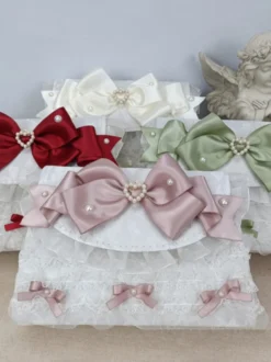 Sac à main ROCOCO Style Lolita camée rose chaînes en cuir PU volants arc sac à main accessoires Lolita