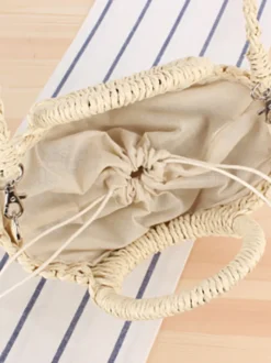 Sac à main tissé en corde de papier Sac à bandoulière pour vacances à la plage pour femmes 2026