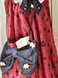 Sac Nœud Mignonne Lolita Sac Bandoulière En Polyester Étoiles Accessoires Lolita