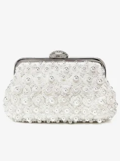 Sacs à main de mariage Accessoires de mariage Sac à main de mariée Fleurs plissées