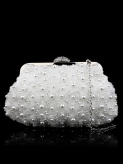 Sacs à main de mariage Accessoires de mariage Sac à main de mariée Fleurs plissées