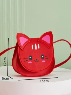 Sac Sweet Lolita en cuir PU rouge sac bandoulière en cuir PU chat accessoires Lolita