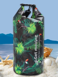 Sac étanche à enroulement en fibre de carbone à imprimé floral tropical