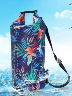 Sac étanche à enroulement en fibre de carbone à imprimé floral tropical