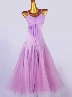 Salle de bal Costumes de danse Lycra lavande femmes Spandex Set Robe de danse Wear