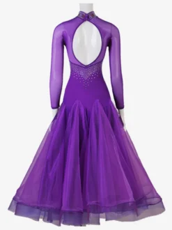 Salle de bal Costumes de danse Lycra Purple femmes Spandex Set robe de danse