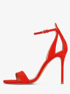 Sandales blanches à talons hauts bout ouvert talons aiguilles chaussures de bal