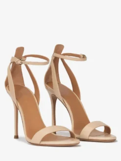 Sandales blanches à talons hauts bout ouvert talons aiguilles chaussures de bal