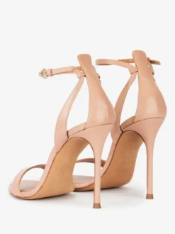 Sandales blanches à talons hauts bout ouvert talons aiguilles chaussures de bal