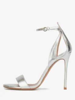 Sandales blanches à talons hauts bout ouvert talons aiguilles chaussures de bal