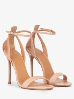 Sandales blanches à talons hauts bout ouvert talons aiguilles chaussures de bal