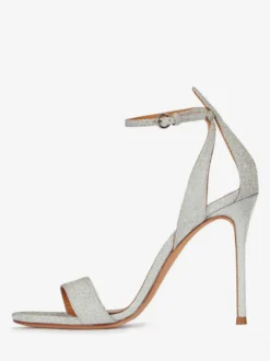 Sandales blanches à talons hauts bout ouvert talons aiguilles chaussures de bal