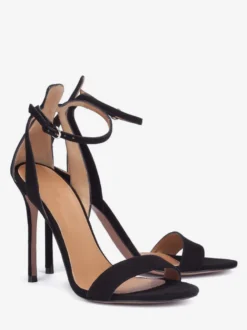 Sandales blanches à talons hauts bout ouvert talons aiguilles chaussures de bal