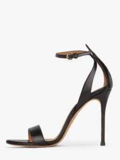 Sandales blanches à talons hauts bout ouvert talons aiguilles chaussures de bal