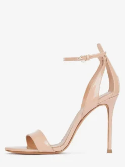 Sandales blanches à talons hauts bout ouvert talons aiguilles chaussures de bal