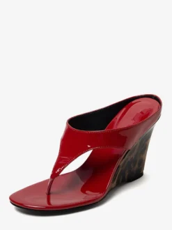 Sandales compensées à entre-doigts pour femmes tongs à imprimé léopard