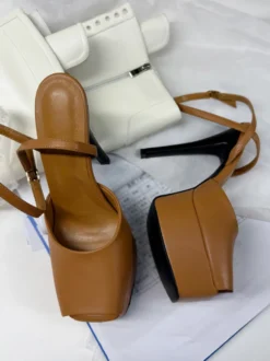 Sandales compensées noires pour femmes bout ouvert bride cheville chaussures de soirée