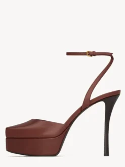 Sandales compensées noires pour femmes bout ouvert bride cheville chaussures de soirée