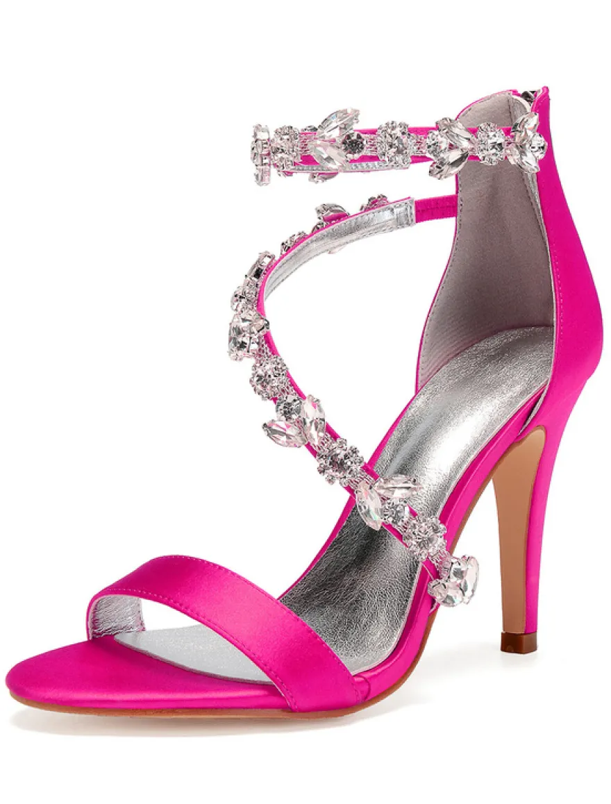 Sandales de mariée talon haut décoré des pailletes chaussures cérémonie