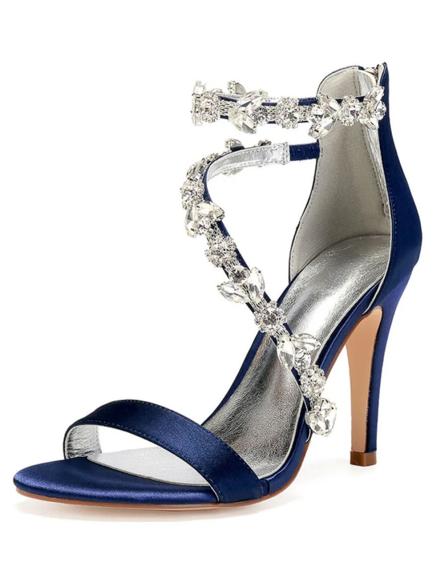 Sandales de mariée talon haut décoré des pailletes chaussures cérémonie